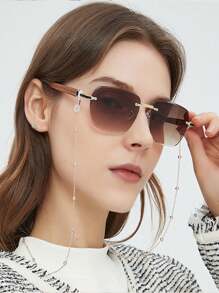 1 buc lanț pentru ochelari în stil elegant și minimalist, ramă metalică antiderapantă la modă, colier la modă pentru ochelari, suport pentru ochelari - Multicolor - Vizualizare 3