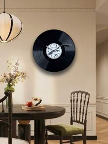 1pc 11.8in Retro Retro Vinyl Record Clock Ornaments Wall Clock Advanced Art Creative Clocks Medieval Decoration Living Room Bedroom Coffee Shop, The Kitchen The Heart Of The Home Inspired Vinyl Record Cloc. Home Decor Room Decor - Multicolor - View 8