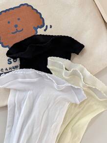 2 pièces Leggings à motif en forme de cœur, pantalon serré respirant et extensible pour bébé fille. Collants résille de couleur unie, convenant pour le port quotidien, à assortir avec des jupes et des chaussures, printemps/été