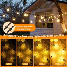 GerTong Outdoor Garden Festoon LED String Lights - Outside Light Mains Powered LED Bulbs 100ft/30M Shatterproof Waterproof Electric Lighting Backyard Party Cafe Patio Pergola Gazebo Balcony Bistro - 100ft/30M - View 5