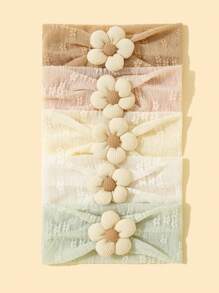 3 件/5 件/套婴儿花朵头带，尼龙宽边发饰，适合新生女婴，情人节礼物 - 彩色 - 查看 6