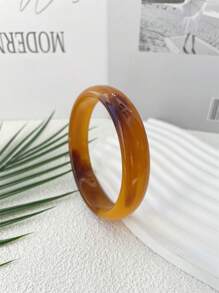 1 件时尚超透明简约树脂手链，适合女性日常和派对佩戴 - 透明紅色寬條樹脂手鐲 - 查看 14