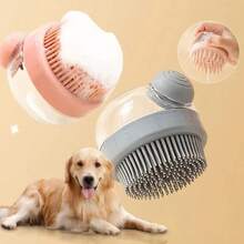 Dog Shower Brush Pet Dog Grooming Massage Bath Cleaning Brush With Shampoo Dispenser For Long Hair Dogs And Cats Shower - Multicolor - View 4