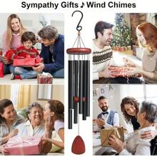37' Large Aluminium Wind Chime, Zen Vibe - Black Tubing And Red Accents, Great For Outdoor Garden, Patio Or Porch Decor, Classic Wind Chime With Catcher, Unisex Gift Option, Outdoor Vibe | Stylish Look | Metal Craftsmanship, Outdoor Wind Chime