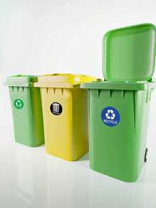 3张垃圾分类回收贴纸，室内外涂鸦标签，防水防紫外线PVC贴纸，学习用品，返校剪贴簿用品，趣味贴纸，笔记本电脑贴纸，Kindle手机贴纸 - 彩色 - 查看 5