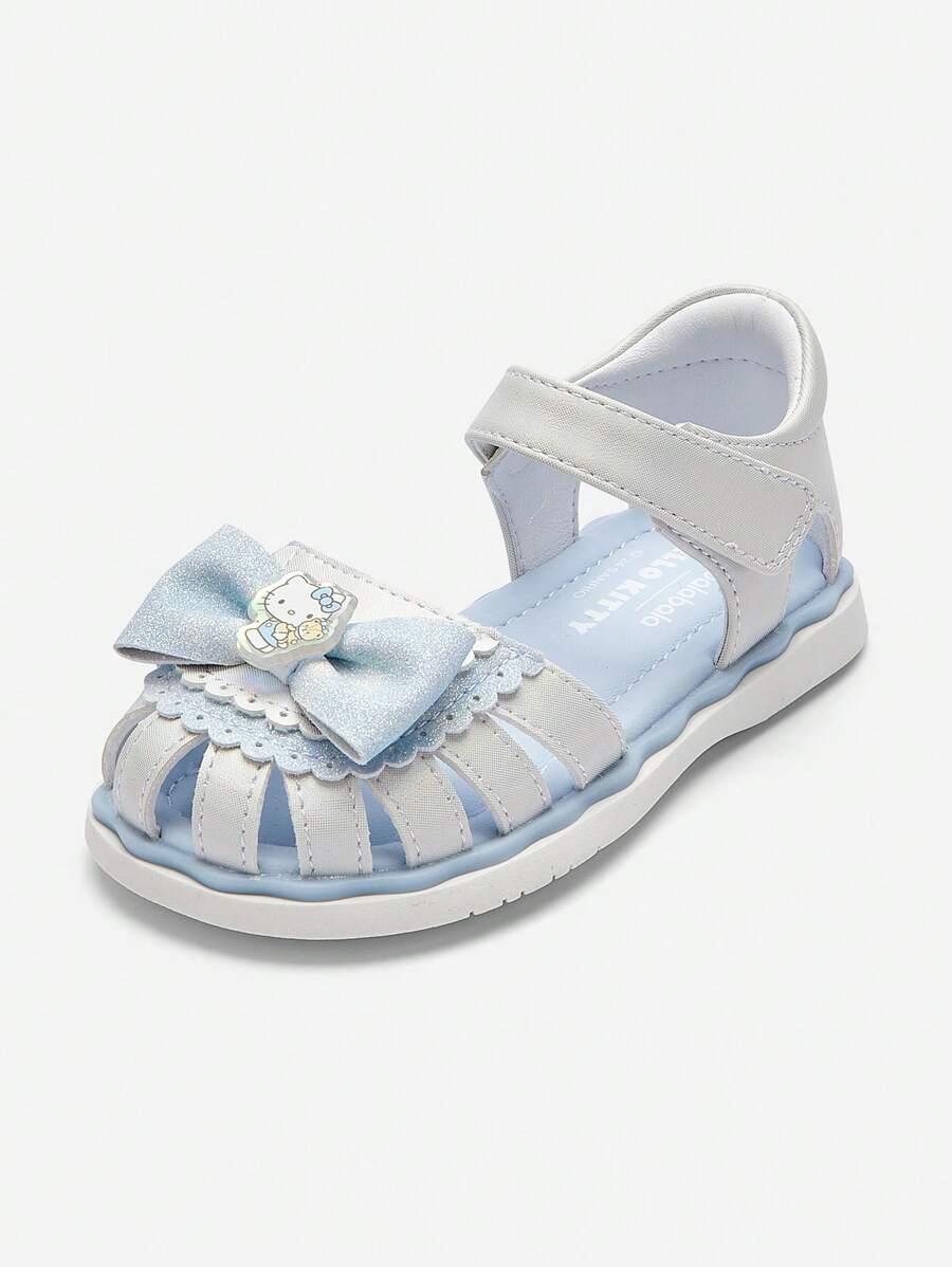 Balabala Girls' Non-Slip Sandals, Sweet & Secure First-Walker Shoes - White and Blue - View 1