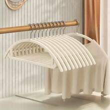 10 件优质天鹅绒衣架带领带杆，超薄防滑节省空间衣架，厚毡圆形西装衣架适用于毛衣、外套、夹克、裤子、衬衫 - 非常适合儿童房和托儿所组织