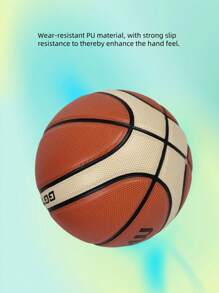 1 个 7、6、5 号标准成人比赛、青少年训练、手工缝制皮革、12 片 PU 耐磨、高回弹篮球、适用于室内外、红色和蓝色
