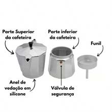 Cafeteira Italiana em Alumínio 300ml 6 Xicaras Café Expresso