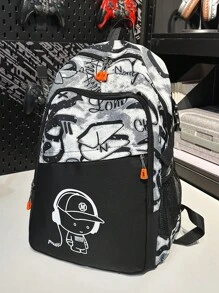 New And Cool Light Luxury Graffiti Large Capacity Versatile Backpack, Student Travel Backpack, Computer Bag, Contrasting Printed Backpack, Unisex Holiday Gift. - Multicolor - View 15