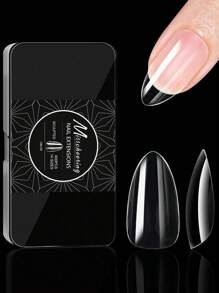 250/500/600pcs Soft Gel Tip Box Natural Or Sculpted Ballet/Coffin/Almond/Square Fake Nails Front Ultra-Thin End Thickened Hard Full Cover Nail Tips Premium Quality Press On Nails Nail Supplies