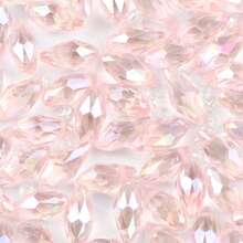 50 hạt 6*12mm hình giọt nước trong suốt nhiều màu sắc, lỗ ngang, dùng làm đồ trang sức, hạt pha lê thủy tinh dùng làm hoa tai, vòng tay, vòng cổ tự làm - Lỗ bên giọt nước - Xem 6