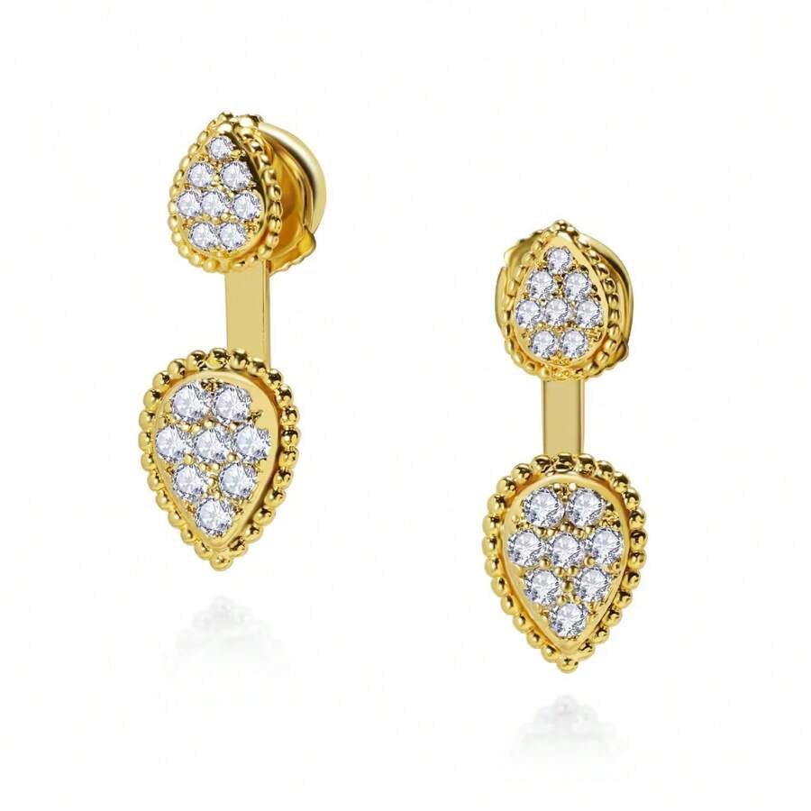 Fashionable Water Drop Rhinestone Earrings, Unique Korean Designer Elegant Party Jewelry Gift