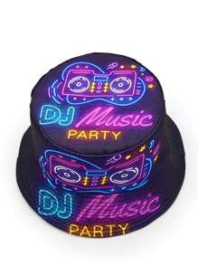 Retro Casual Party 80s-90s Graffiti Print Bucket Hat, Unisex Street Hip-Hop Music Festival Hat, Suitable For Party Events - A - View 11