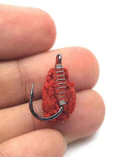 20 件银色不锈钢弹簧鱼钩，适用于鲤鱼和鲷鱼钓具