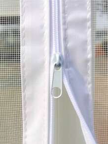 1件装，白色，拉链式。多种尺寸可选，自粘式防蚊纱窗，无需钻孔，隐形蚊帐，窗户蚊帐，薄网材质，夏季可水洗
