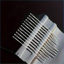 12pcs Self-Threading Hand Sewing Needles Set For Darning, Hand Stitching, And Sewing Accessories