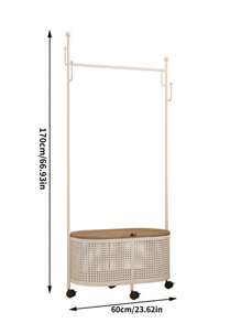 Decoración del hogar, perchero metálico con ruedas para colgar ropa, de estilo crema con motivos de líquenes colgantes, de montaje rápido