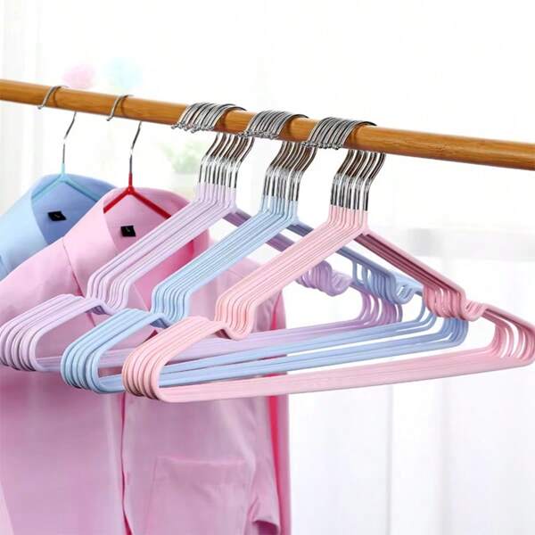 Paquete de 10 ganchos metálicos antideslizantes para ropa, adecuados para el hogar y el tendedero, pueden secar una variedad de prendas, especiales para guardar ropa, material metálico antideslizante.