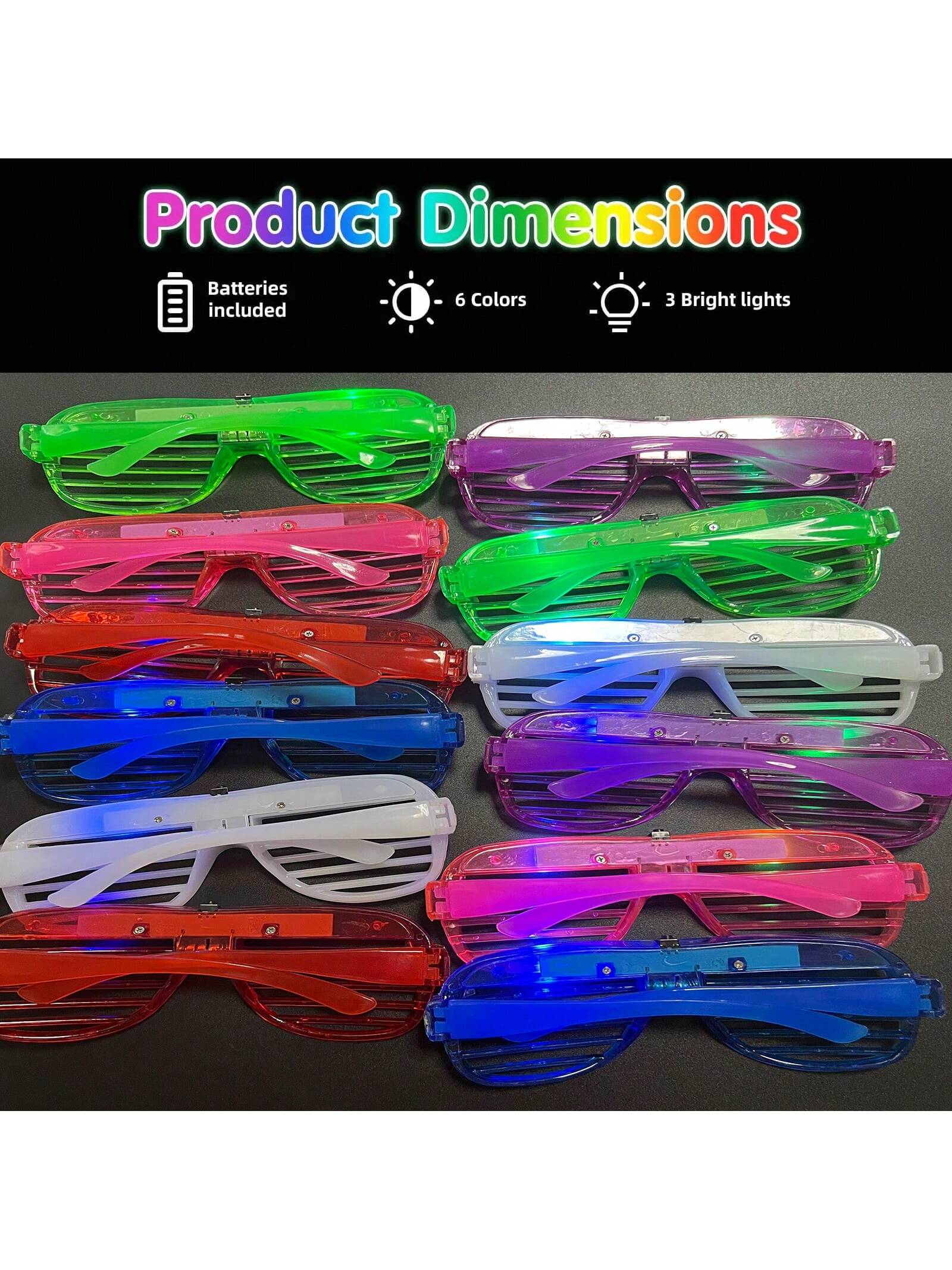 نظارات ضوئية متألقة بألوان النيون، نظارات اغلاق ال...