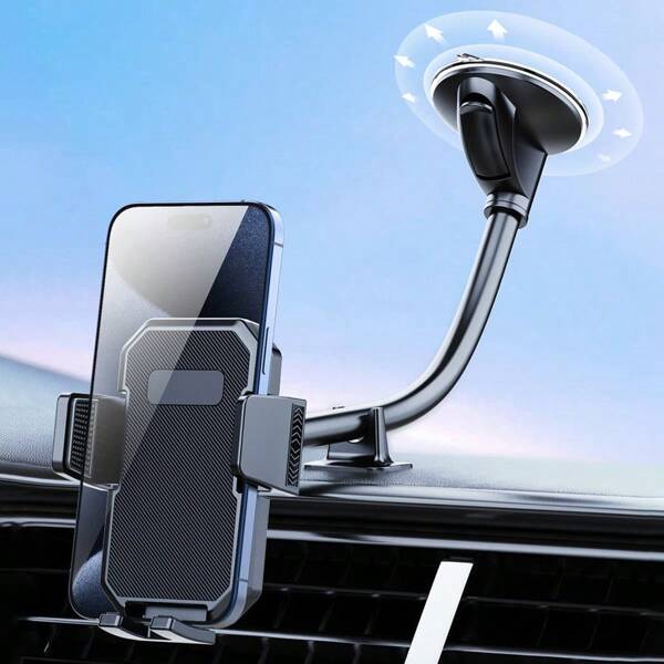 Phone Holder Car Mobile Phone Bracket With Suction Cup Multi-Function Flexible Long Arm Universal Mobile Phone Holder Compatible With IPhone, Android Phone, Gift For Birthday, Family, Friends Car Accessories, Car Phone Holder