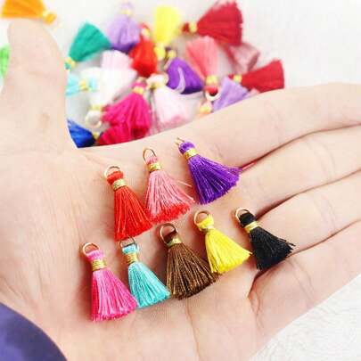 20pcs 2.5cm Delicate Silk Tassel Brush Charm DIY Making Tassels Earring Pendant Jewelry Accessories Finding