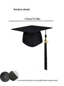 Unisex Adult Graduation Cap With 2025 Tassel Year Charm For Bachelor Master,Party Decorations Graduation Hat - Black - View 7