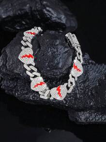 1pc Exquise gebroken hartvormige ketting, Unisex Punk Stijl Hip Hop Mode Liefdesketting Link Heren Sieraden, Multi-Layer Plating Constructie