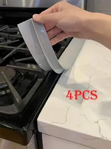 4pcs/2pcs/1pc Durable Silicone Kitchen Gap Seal Strip, High Temperature Resistance, Waterproof And Anti-Fouling, Clean And Debris-Free Countertop Essential Upgraded Silicone Splash Guard, Stove Gap Protective Cover, Kitchen Anti-Oil And Anti-Fouling Seal Strip Protector
