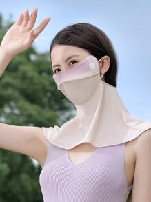 GOLOVEJOY 1pc Refreshing Breathable UV Protection Face Mask, Women Outdoor Cycling Lightweight Sheer Sun Shield Mask - Multicolor - View 7