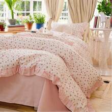 Vclife Vintage Floral Comforter Set Four Sizes, All Seasons Muslin Cotton Bedding Set, 3 Pieces Farmhouse Shabby Chic Jacquard Floral Comforter Set Perfect For Women And Men - Chăn in sợi hóa học-Loli - Xem 5
