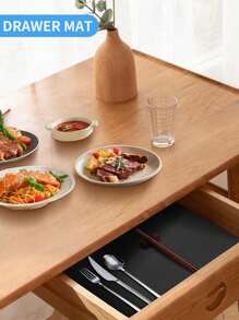 1 卷黑色点状搁板衬垫、防滑橱柜衬垫、透明无粘性抽屉衬垫、防水 EVA 冰箱衬垫、易于切割，适用于搁板、桌子、橱柜、厨房和搁板衬垫、抽屉垫、橱柜衬垫、冰箱衬垫 - 灰色 - 查看 4