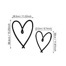 2 peças de decoração de parede de coração de metal, arte de linha minimalista, galeria de parede de sala de estar, presente de coração pendurado, decoração de dia dos namorados, decoração de casa, decoração de quarto, decoração de parede