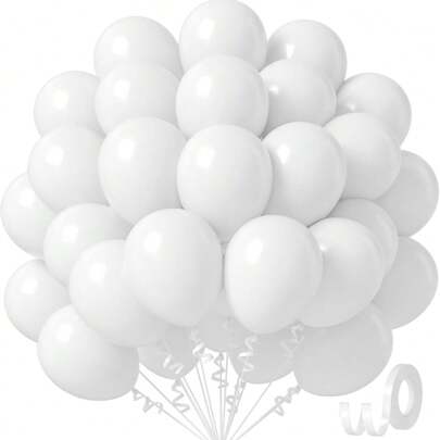 10/30/50/100pcs White Latex Balloons, 5-18 Inch, Elegant For Birthday Party, Wedding, Bridal Shower, Anniversary, Bachelorette Party, Event & Party Decoration, Photography