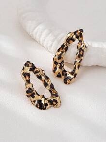 1 Pair Exaggerated Hollow Design Women's Earrings, European And American Style - White Gold Geometric Earrings - View 13