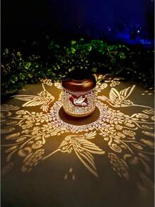 1pc Solar Powered Hummingbird Lamp/Hummingbird Planter Light, Waterproof Outdoor Hummingbird Lantern, Metal Bird Decor LED Lantern, Suitable For Lawn, Rooftop, Terrace, Etc.