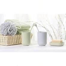 Toothbrush Cup, Bathroom Cup, Toothbrush Holder, Bathroom Tumbler, Plastic, 350ml (White) - 白色 - 查看 2