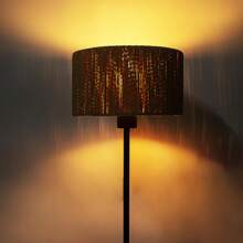 Farmhouse Standing Lamp,  Natural Paper String Lampshade Shade, Rustic Standing Floor Lamps With Foot Switch, For Living Room, Bedroom, Office (Bulb Not Include) - UK Plug(220-240V) - View 3