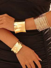 Fashionable Simple Personalized Thick Cuff Women's Daily Accessories, Punk Style Jewelry Suitable For Holidays And Gifting