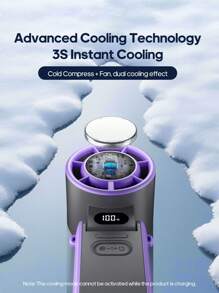 kinscoter 1 Peça Ventilador de Mão Pequeno Portátil e Recarregável de 3600mAh, Refrigerador de Ar para Camping e Viagens, 100 Velocidades do Vento Ajustáveis, Mini Ventilador Pessoal de Refrigeração Portátil