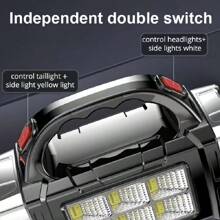Rechargeable Portable Hand Lamp 8/4 LED Powerful Flashlight Outdoor Camping Solar Charging Light USB Torch With COB Work Lantern - Black - View 5