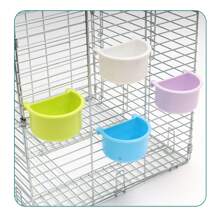 1pc Tiger Print Peony Parrot Feeder, Bird Food Tray, Hanging Bird Feeder Bowl, Semi-Circle Food Box, Bird Cage Accessories - Multicolor - View 7