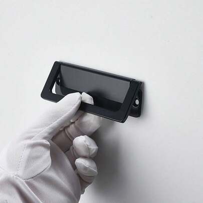 1 peça de maçaneta de porta de liga de alumínio - sem perfuração, acabamento polido, para portas e janelas de madeira, portas de correr de vidro de sacada, maçaneta pequena autoadesiva, inclui ferragens de montagem, ferragens industriais, para projetos de reforma residencial/faça você mesmo, adequada para várias superfícies