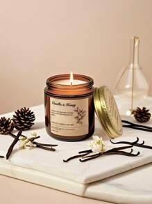 1pc Brown Bottle Retro Glass Smokeless Scented Candle, Long Time, Natural Plant Wax, For Gift, Wedding Decoration, Friend Gift, Home Decoration