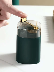 1pc Easy-Press Automatic Toothpick Dispenser - Sleek, Durable Plastic Holder, High-Grade Press-Type Portable Toothpick Bottle, For Kitchen And Dining Room Decor - Multicolor - View 5