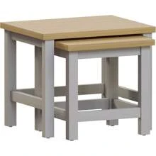 Arlington Nest Of 2 Tables Side End Modern Table Set MDF Square Furniture (Grey) - Grey - View 1