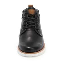 Mens Ankle Boots Lace-Up Causal Boots Mid Top Sneakers Dress Boots For Men - Black - View 2
