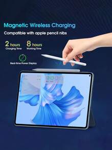 Stylus Pen Compatible With IPad (2025-2018), 2nd Gen IPad Pencil With Anti-Mistouch Function, Tilt Pressure Sensitivity, Compatible With IPad 11/10/9/8/7/6, IPad Air 7/6/5/4/3, IPad Pro 13"/12.9"/11", IPad Mini 7/6/5, Magnetic Charging, Includes 3 Replacement Nibs, Works With Latest IPad Models - 白色 - 查看 3