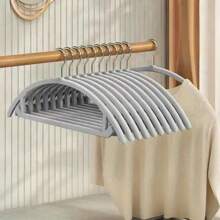 10 件优质天鹅绒衣架带领带杆，超薄防滑节省空间衣架，厚毡圆形西装衣架适用于毛衣、外套、夹克、裤子、衬衫 - 非常适合儿童房和托儿所组织