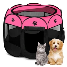 Pet Dog Puppy Playpen Dog Cat Tent Crates, Foldable Exercise Kennel Portable Playpen For Small Medium Dogs/Cats/Rabbits, Indoor Outdoor Travel Camping Use With Removable Zipper Top-S
